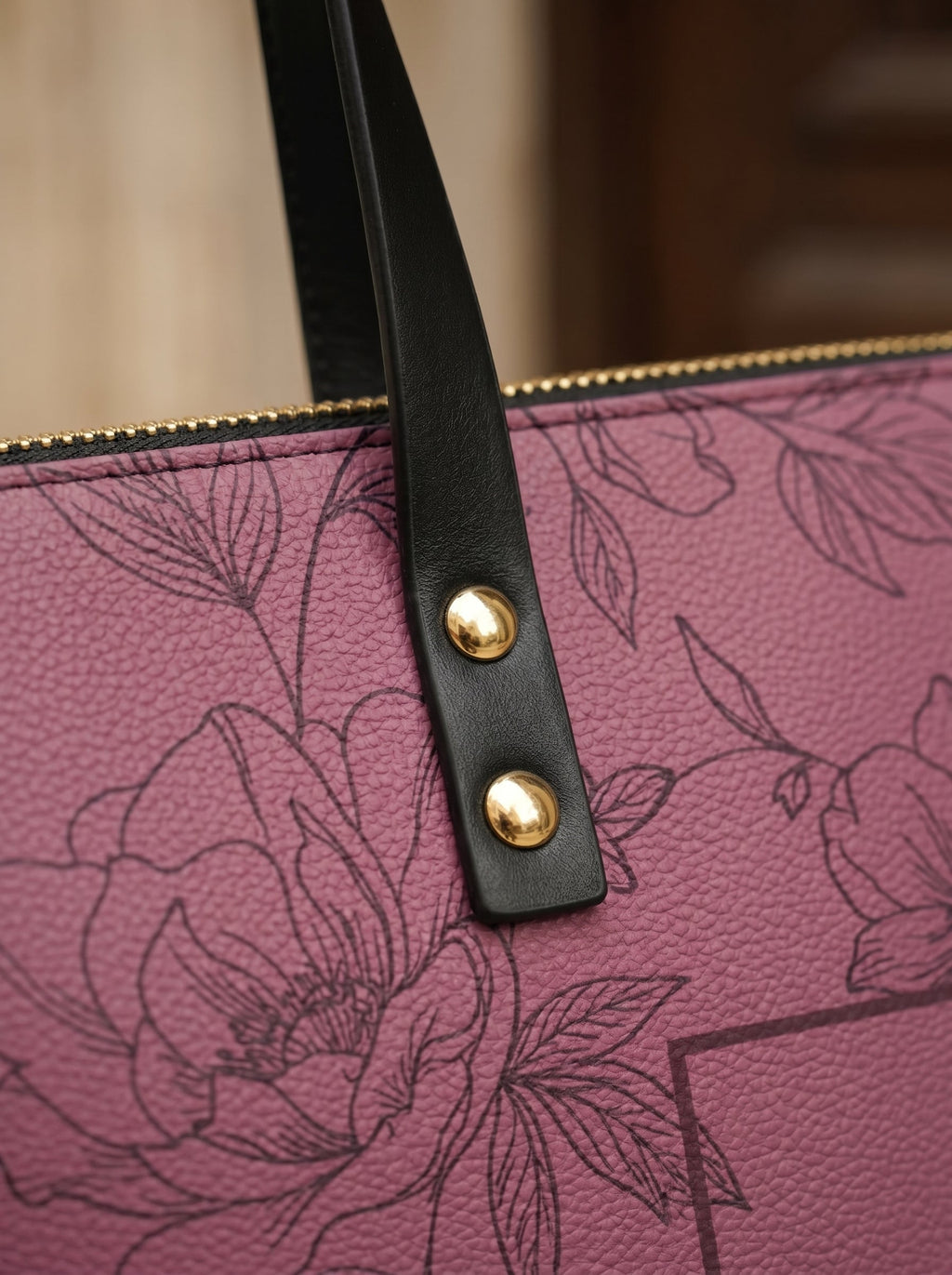 Flourish Elegant Leather Tote Bag