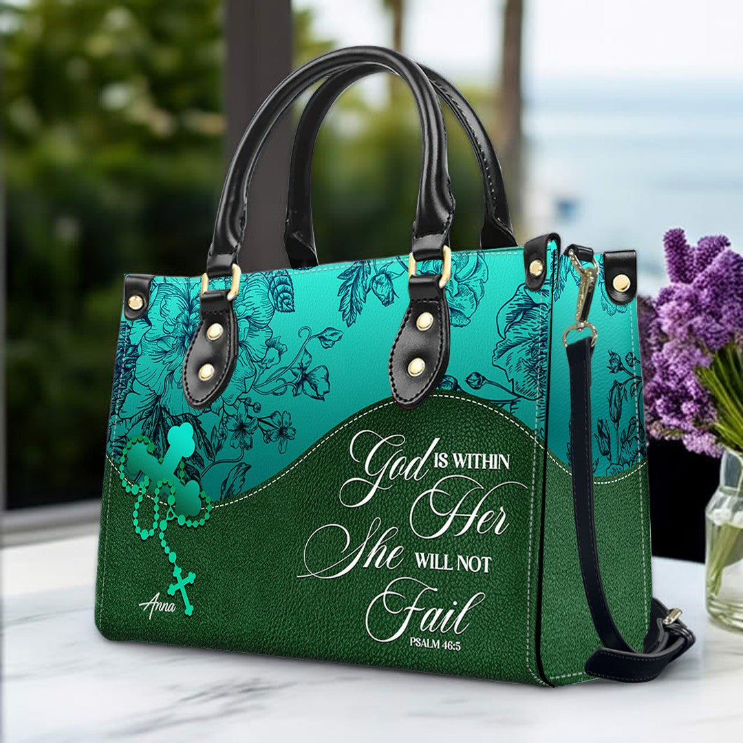 Personalized Bible Verse Leather Handbag