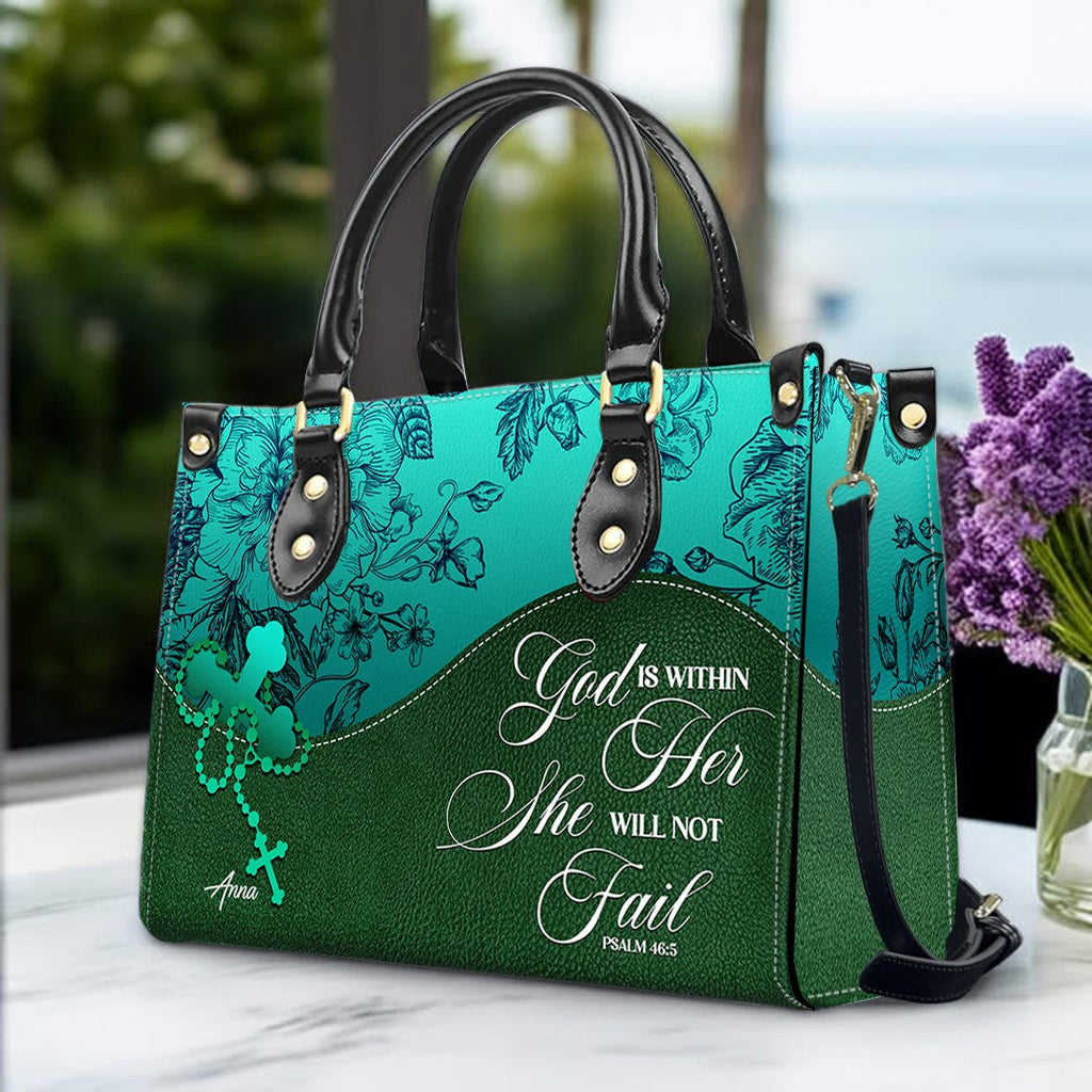 Personalized Christian Leather Handbag Set