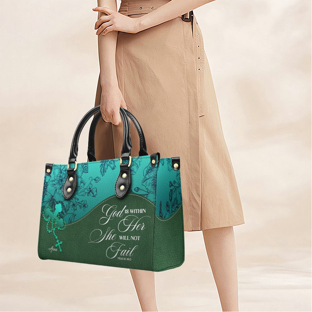 Personalized Bible Verse Leather Handbag