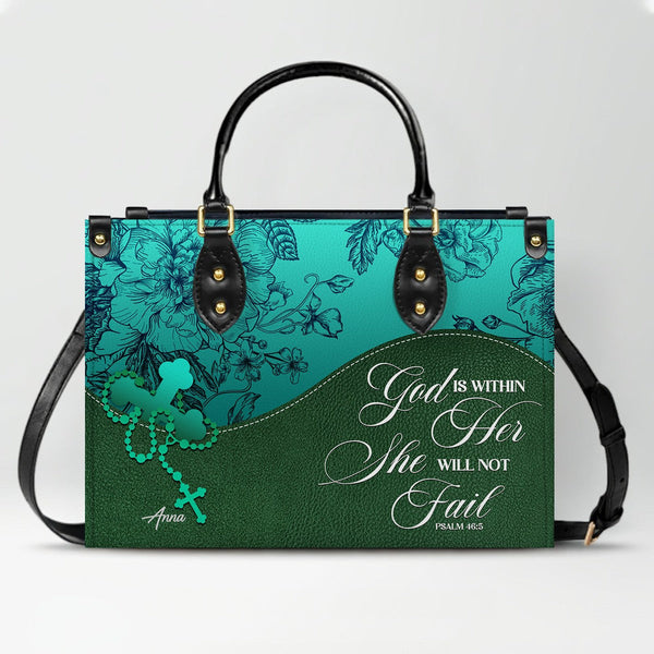 Personalized Bible Verse Leather Handbag