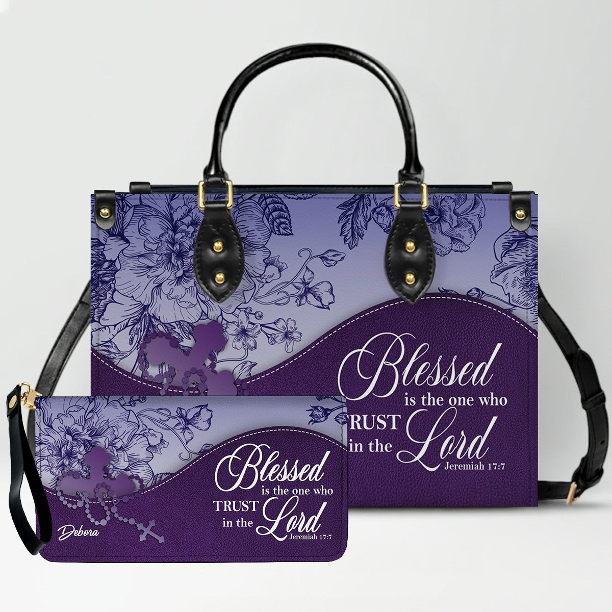 Personalized Christian Leather Handbag & Wallet