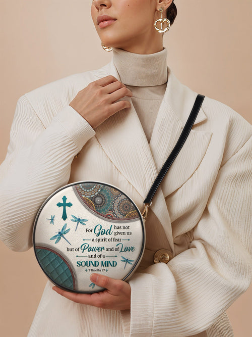 2 Timothy 1:7 Scripture Circle Crossbody Bag