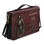Personalized Brown Lion "Armor of God" Leather Bible Cover
