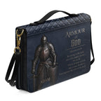 Personalized Brown Lion "Armor of God" Leather Bible Cover