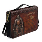 Personalized Brown Lion "Armor of God" Leather Bible Cover