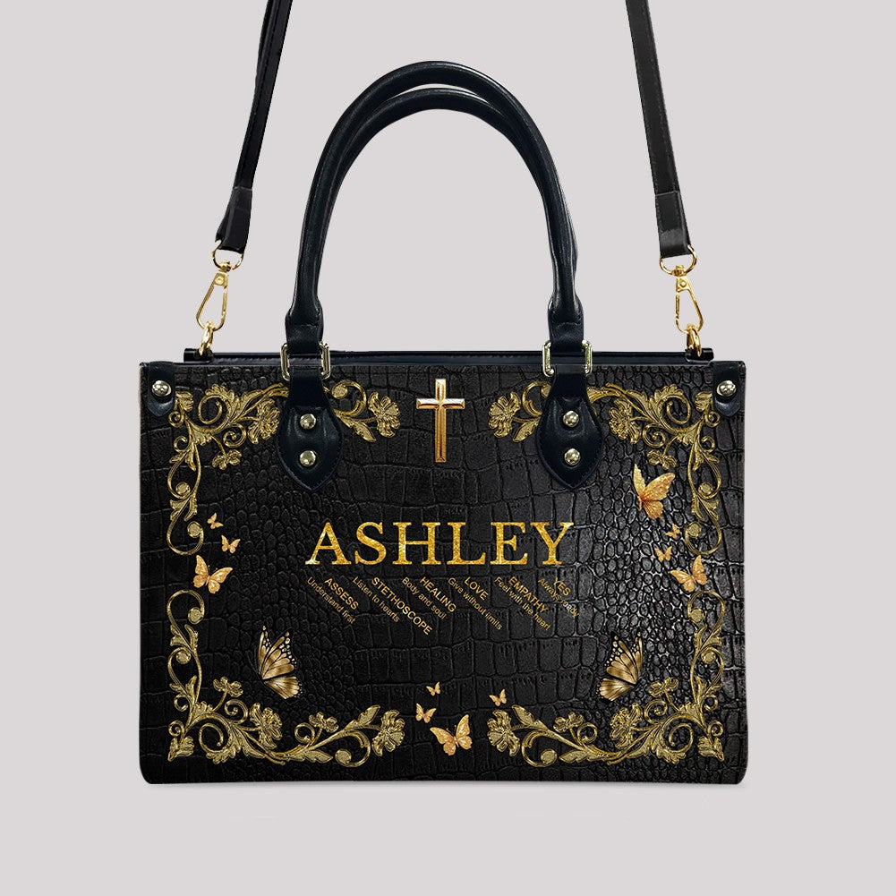 Personalized Teacher Acrostic Leather Handbag