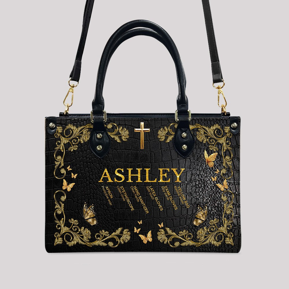 Personalized Teacher Acrostic Leather Handbag