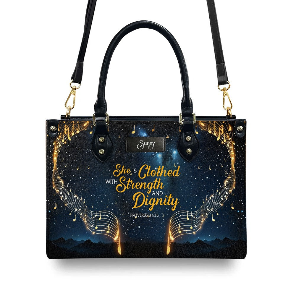 Strength & Dignity Christian Leather Handbag