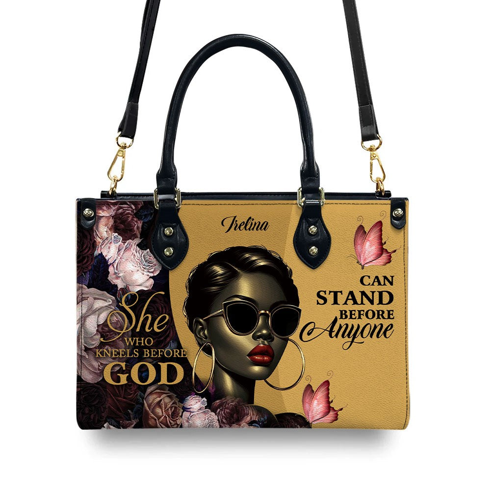 She Who Kneels Before God Custom Leather Tote