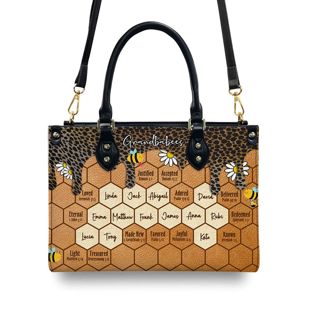 Personalized Proverbs 31:25 Leather Handbag
