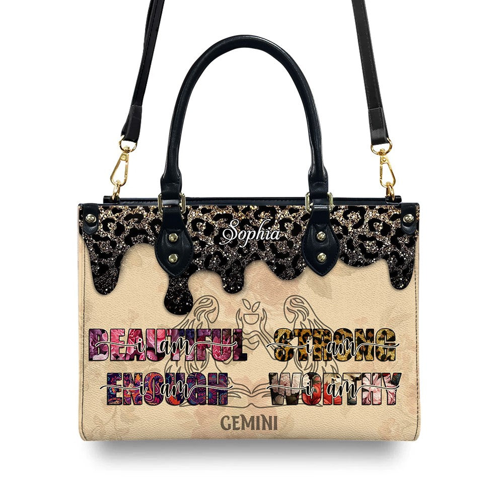Personalized Zodiac Leather Handbag