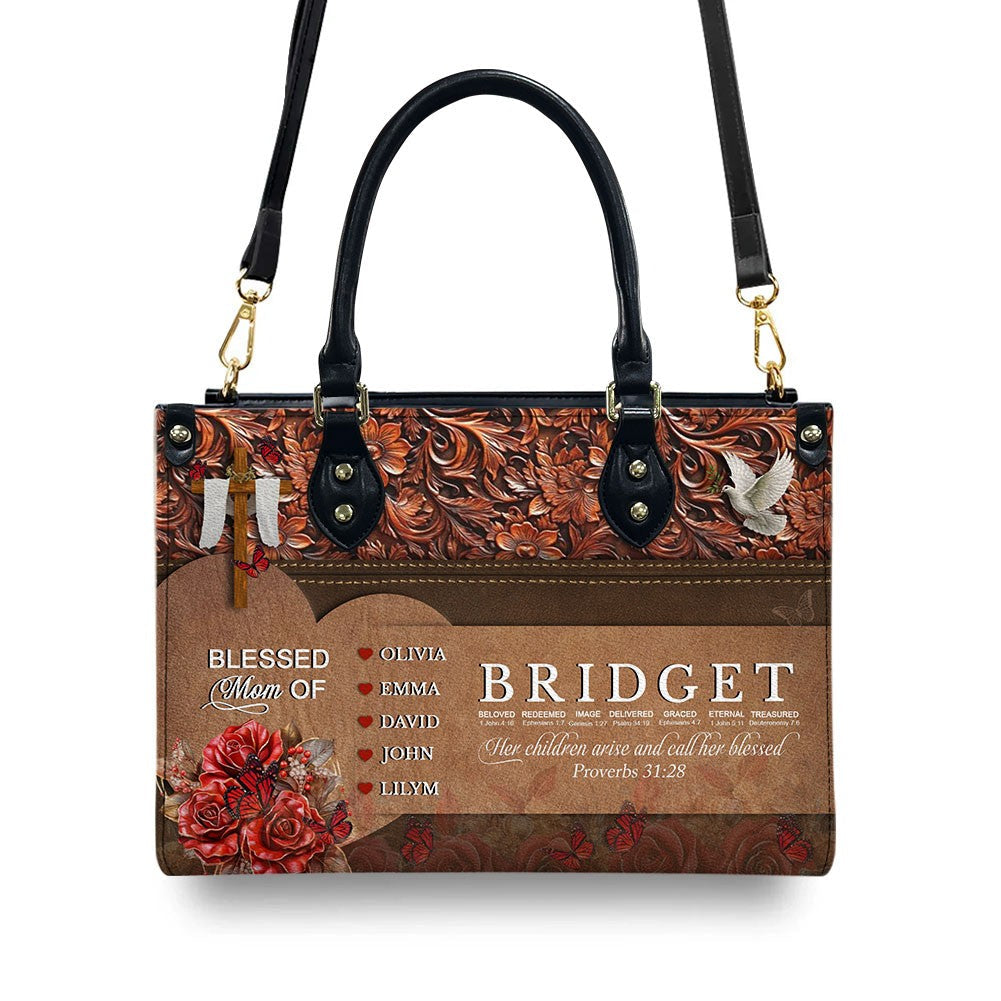 Personalized Christian Faith Leather Handbag