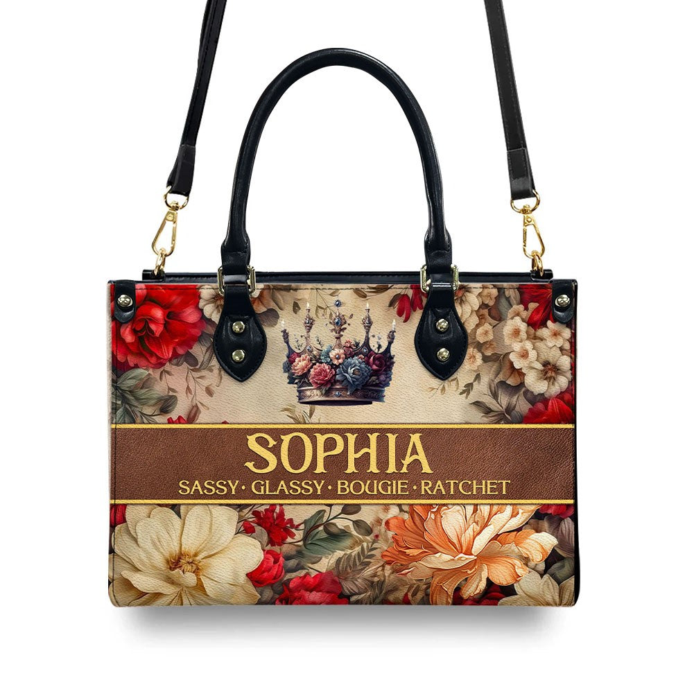 Custom Monogrammed Leather Handbag