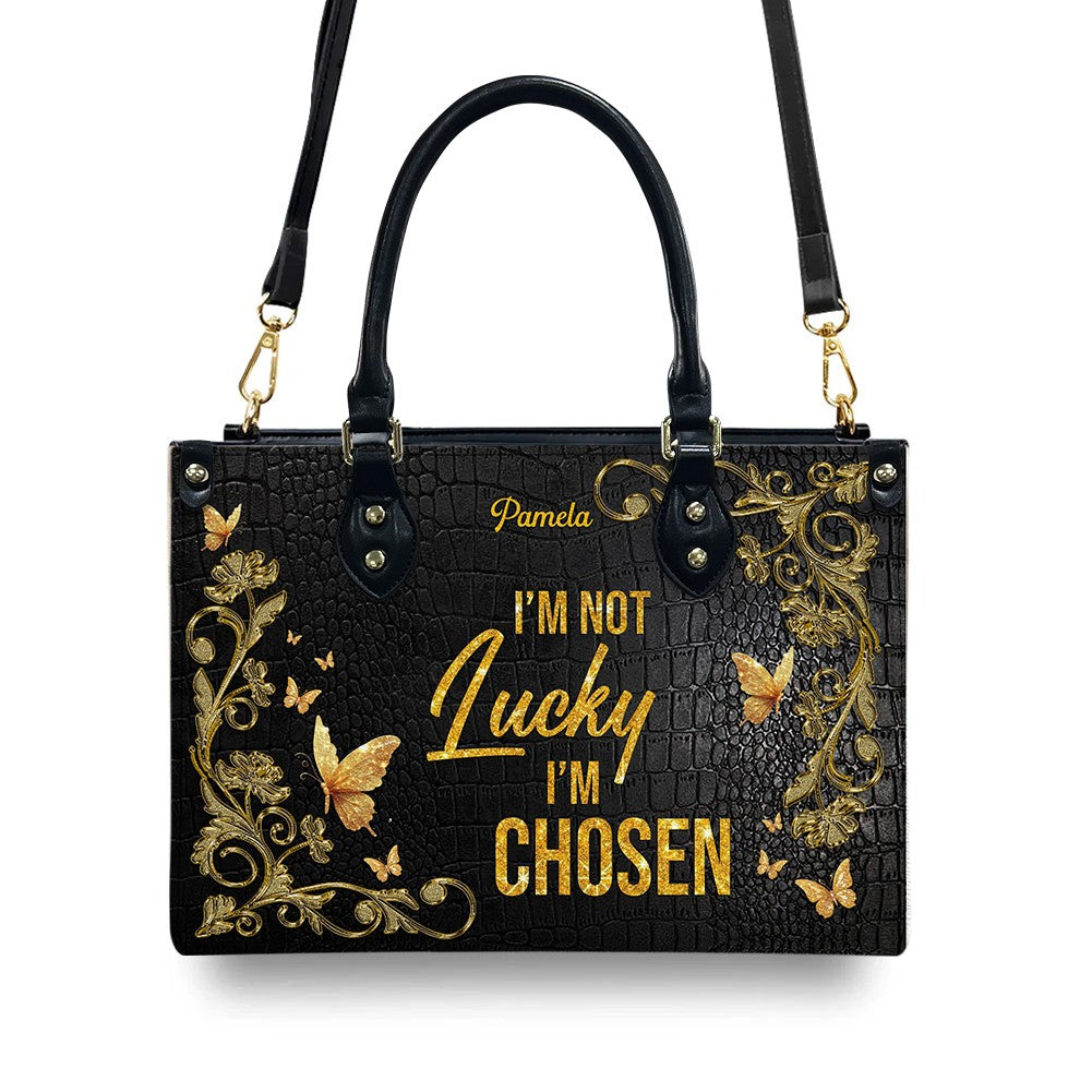 Personalized 'I'm Chosen' Christian Leather Handbag