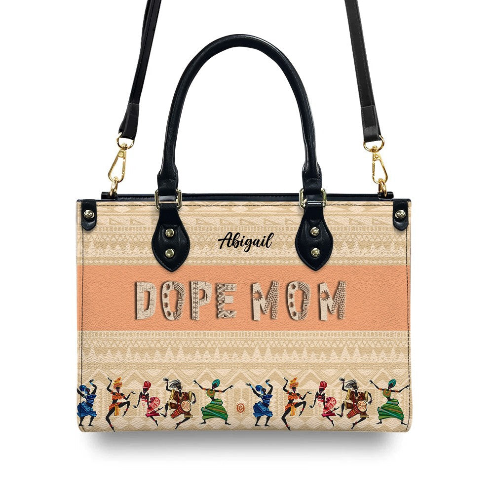 Personalized DOPE Mom & Grandma Leather Tote Bag