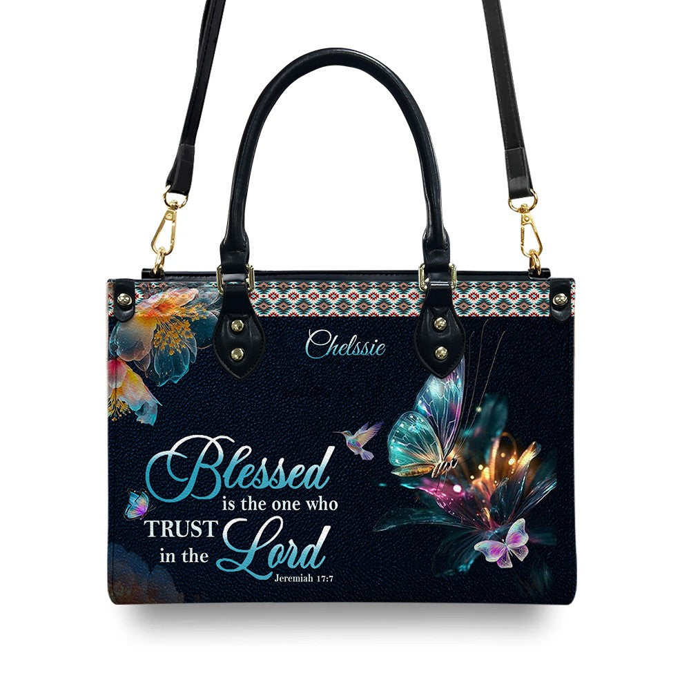 Jeremiah 17:7 Personalized Leather Tote Bag