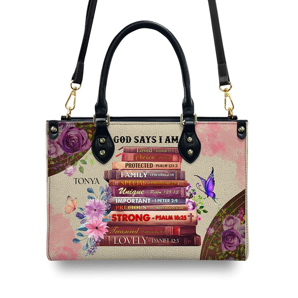 Personalized Scripture Leather Handbag