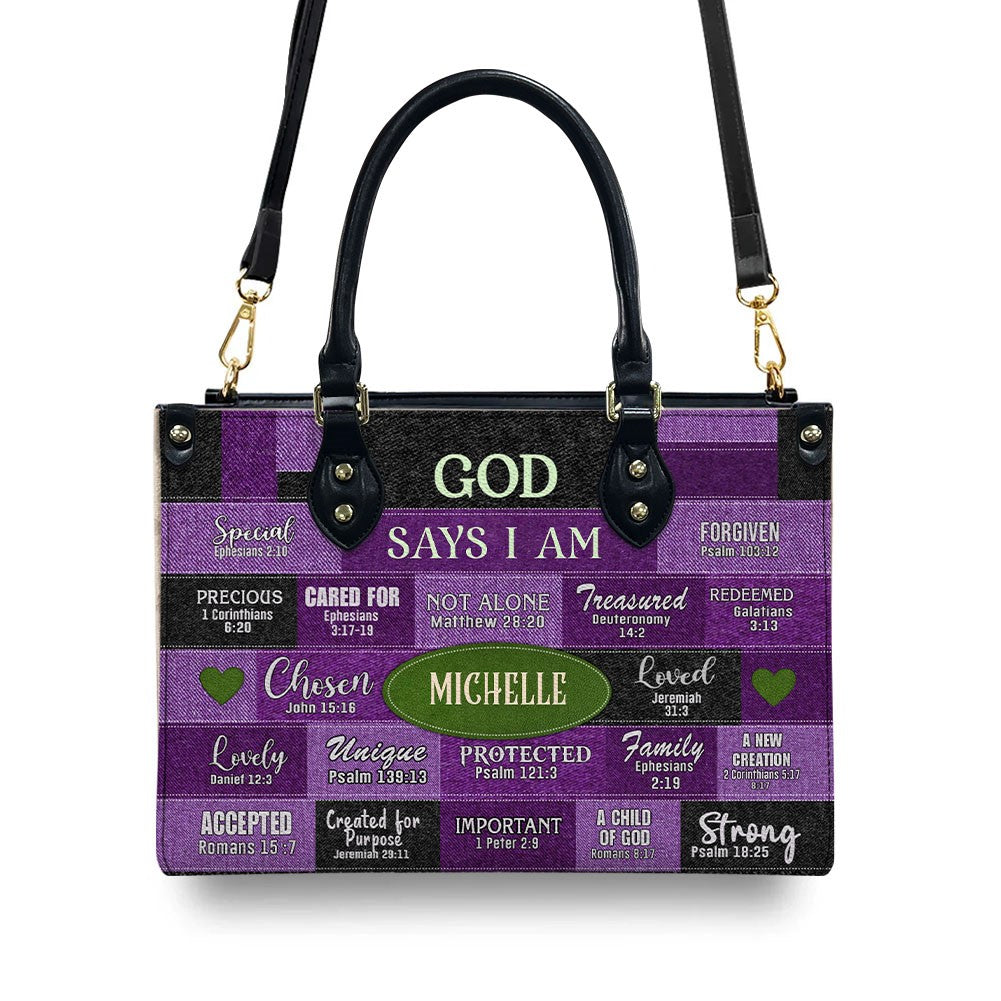 Personalized Christian Faith Leather Handbag