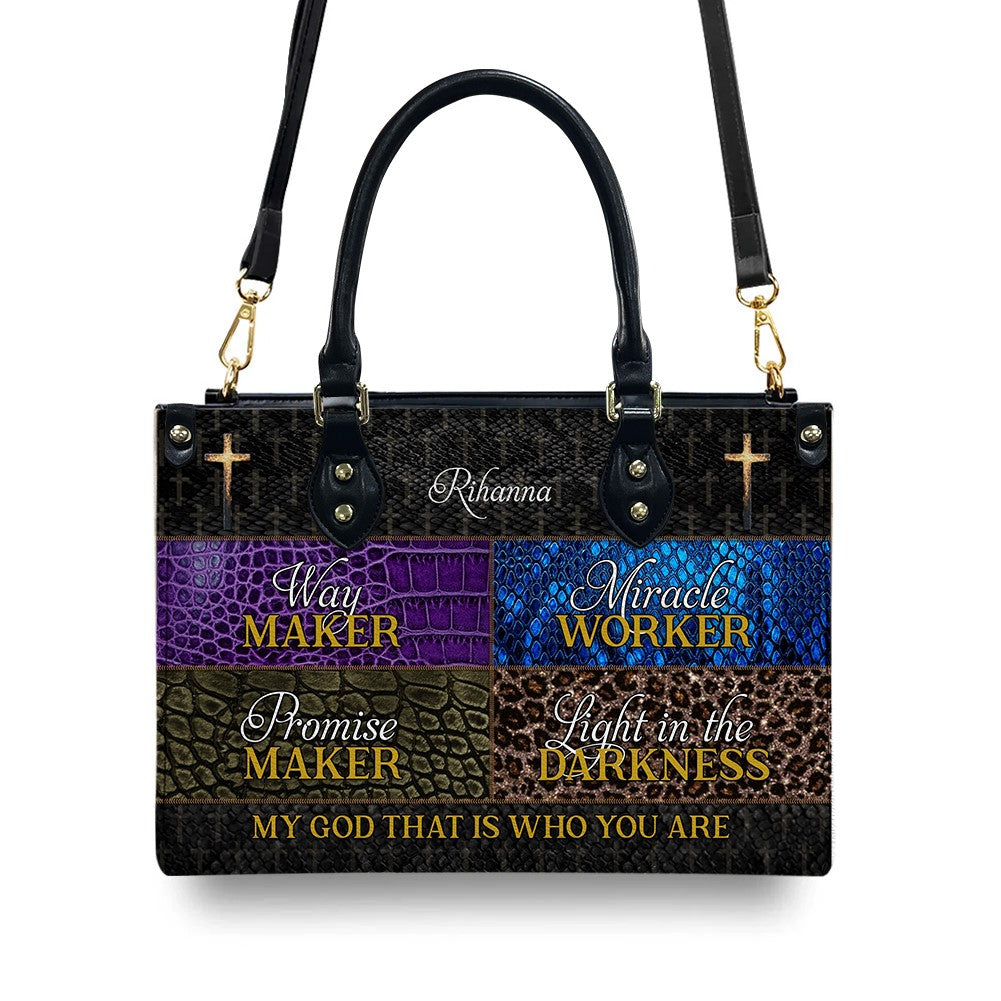 Way Maker Personalized Christian Leather Handbag