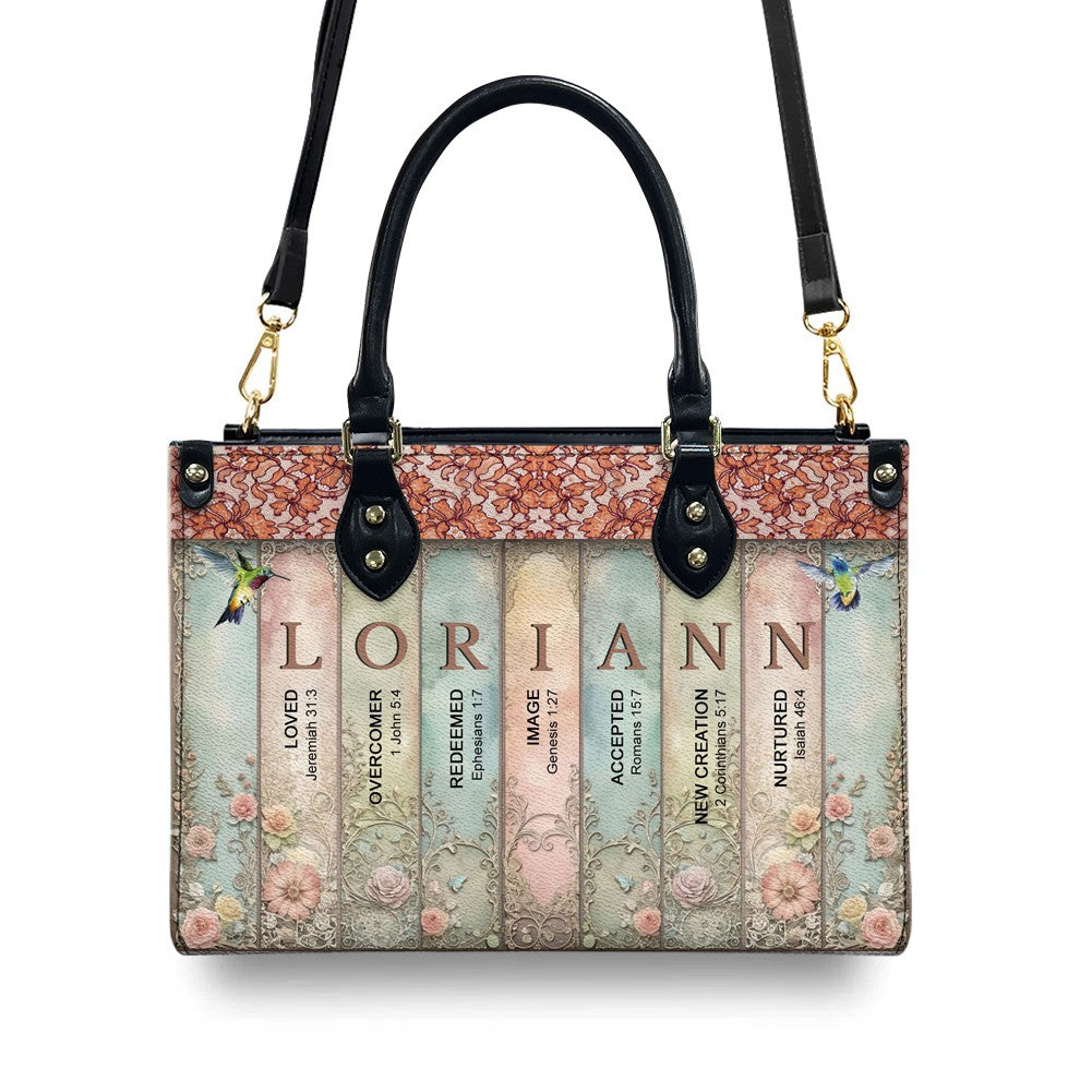 Custom Name Meaning Christian Leather Tote Bag
