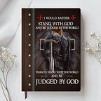 Personalized "I Would Rather Stand With God" Leather Journal