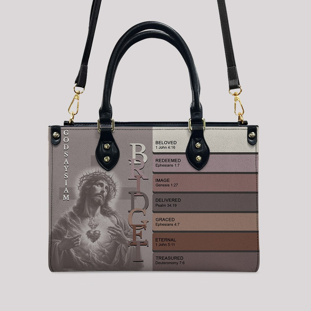 Personalized Sacred Name Meaning Leather Tote Bag
