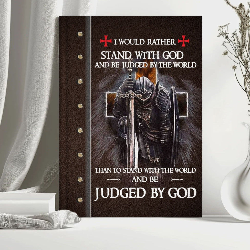 Personalized "I Would Rather Stand With God" Leather Journal