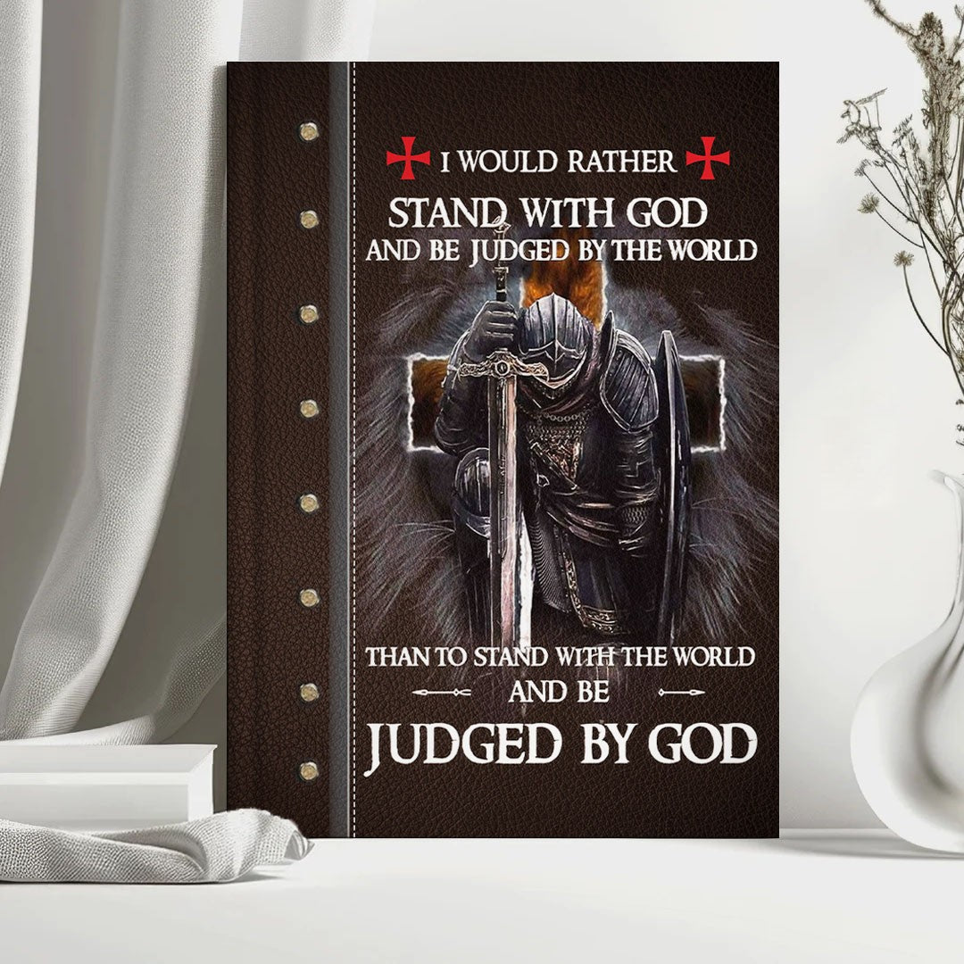 Personalized "I Would Rather Stand With God" Leather Journal