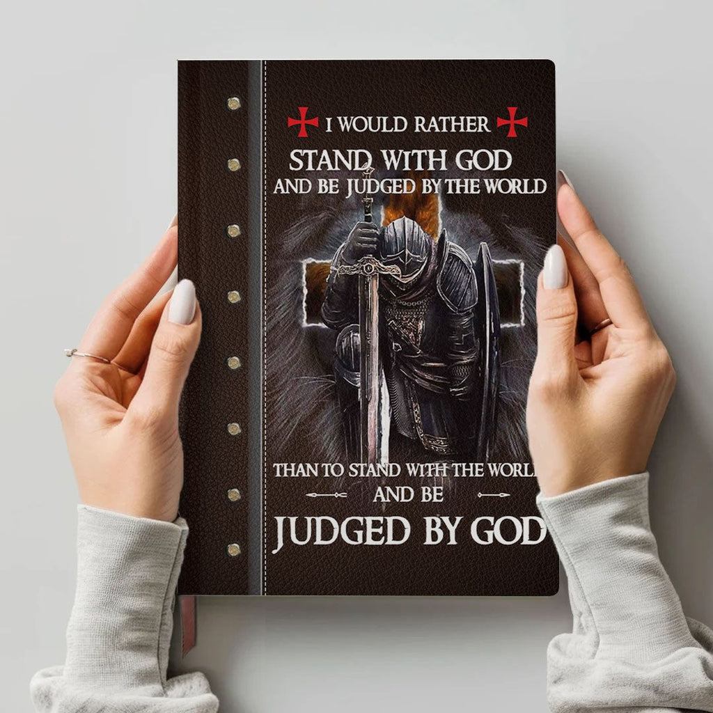 Personalized "I Would Rather Stand With God" Leather Journal