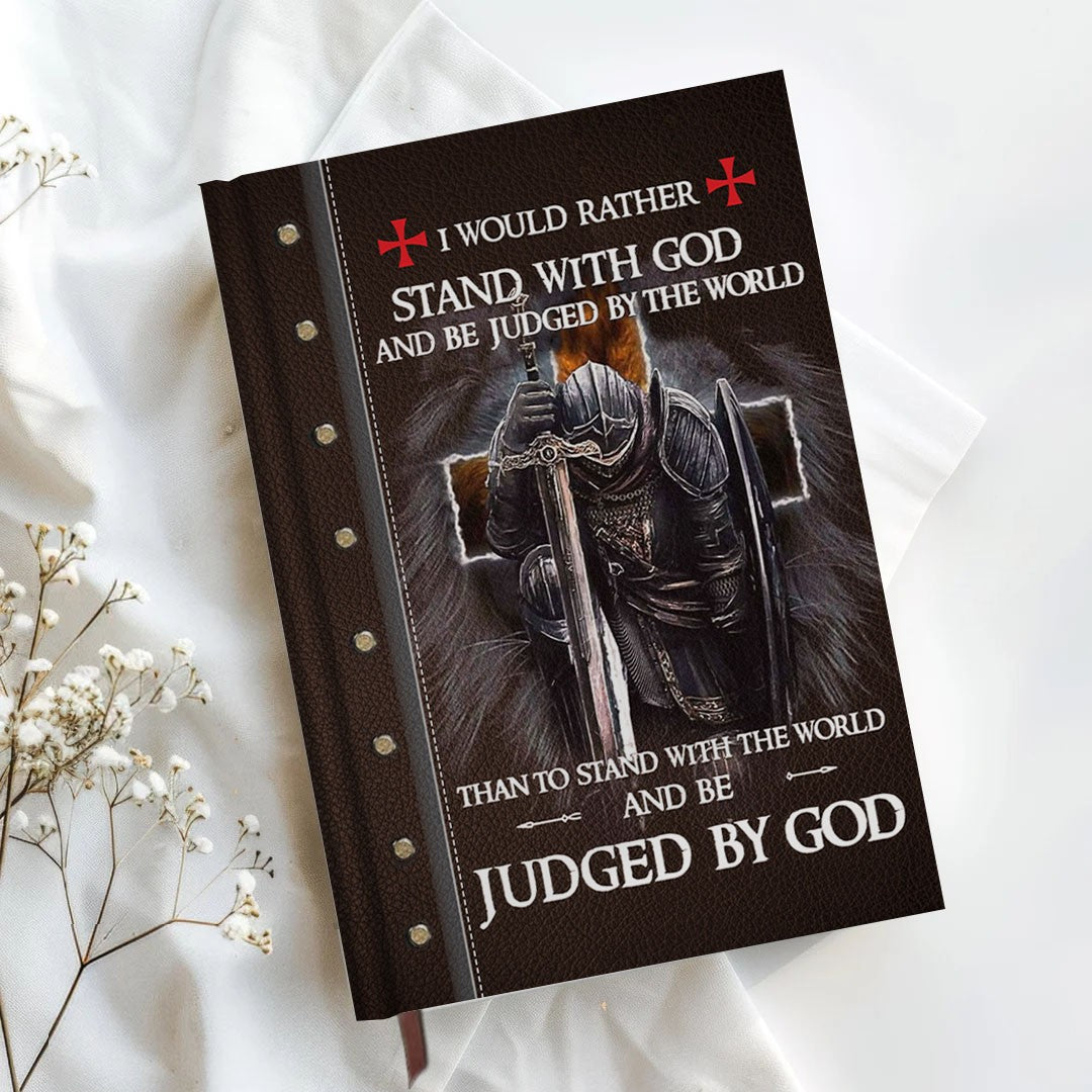 Personalized "I Would Rather Stand With God" Leather Journal