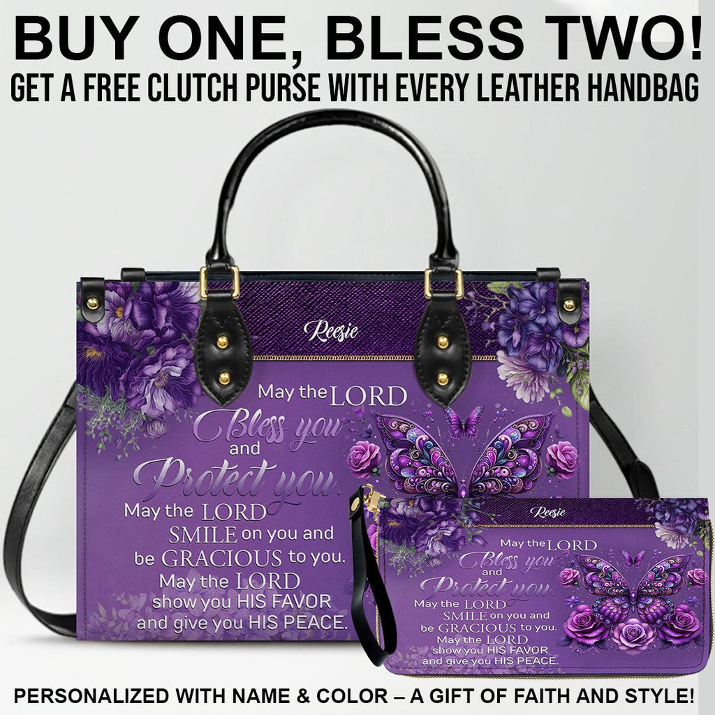 Personalized Faith Leather Handbag & Clutch