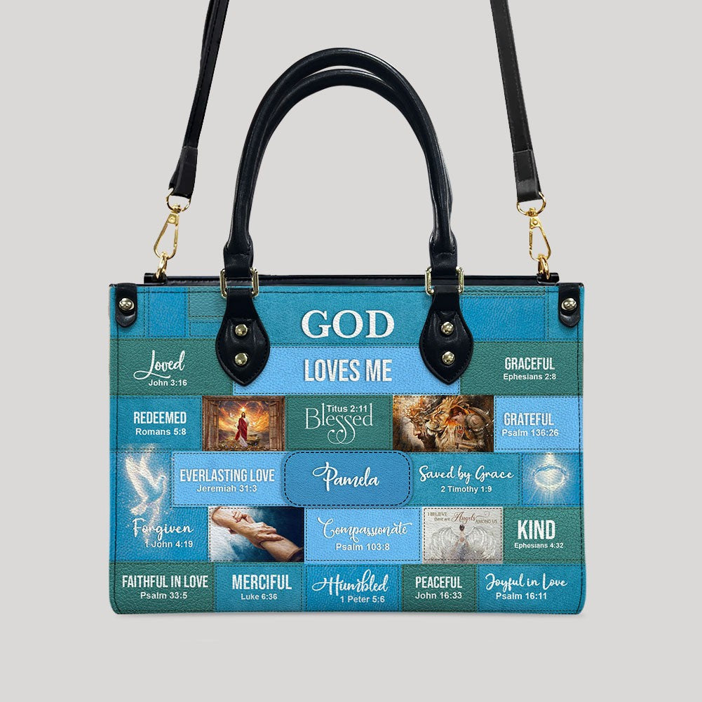 Personalized Christian Faith Leather Tote Bag