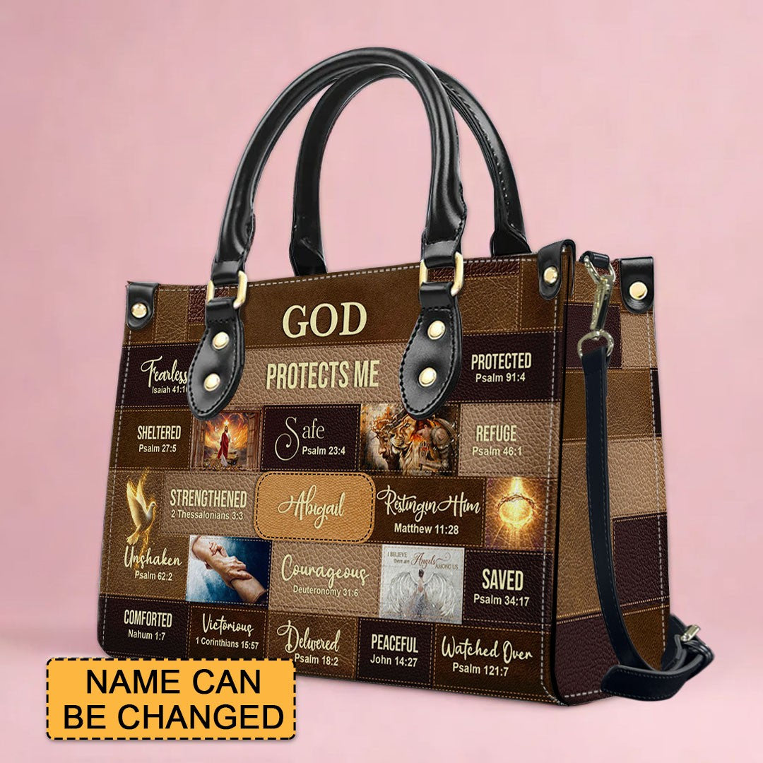 Personalized Christian Faith Leather Tote Bag