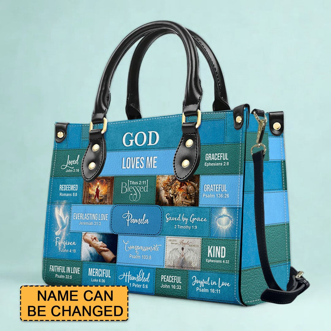 Personalized Christian Faith Leather Tote Bag