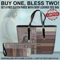 Personalized Christian Leather Tote Bag Set