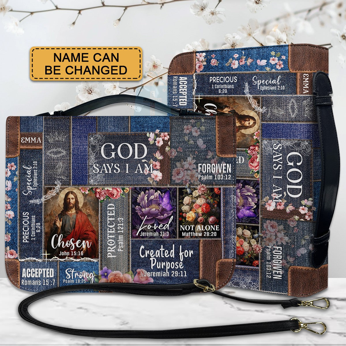 Personalized God Says I Am Leather Bible Cover