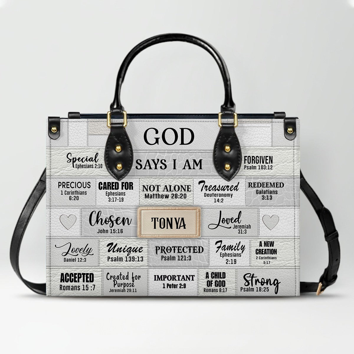 Personalized God Says You Are Leather Handbag Set