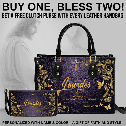 Custom Name Christian Leather Handbag & Clutch