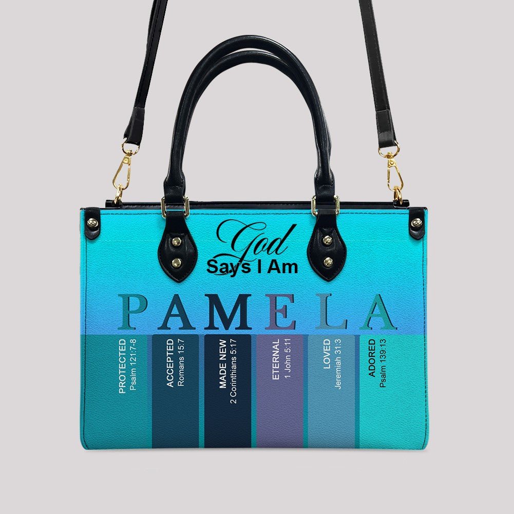 Personalized Bible Verse Leather Handbag