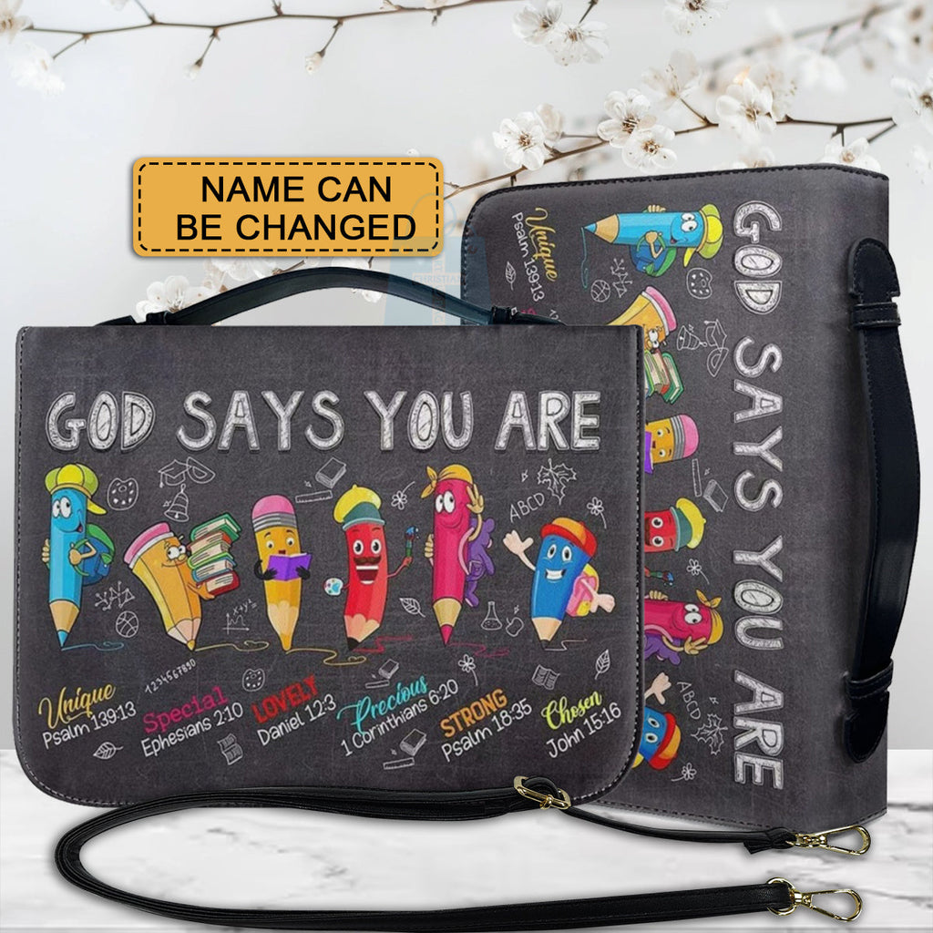 Personalized God Says You Are Kids Bible Cover