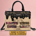 Personalized Zodiac Leather Handbag