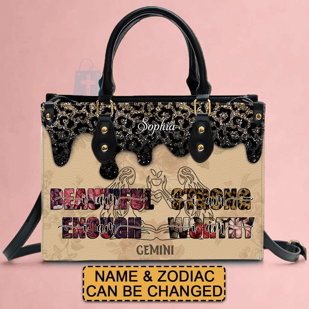 Personalized Zodiac Leather Handbag
