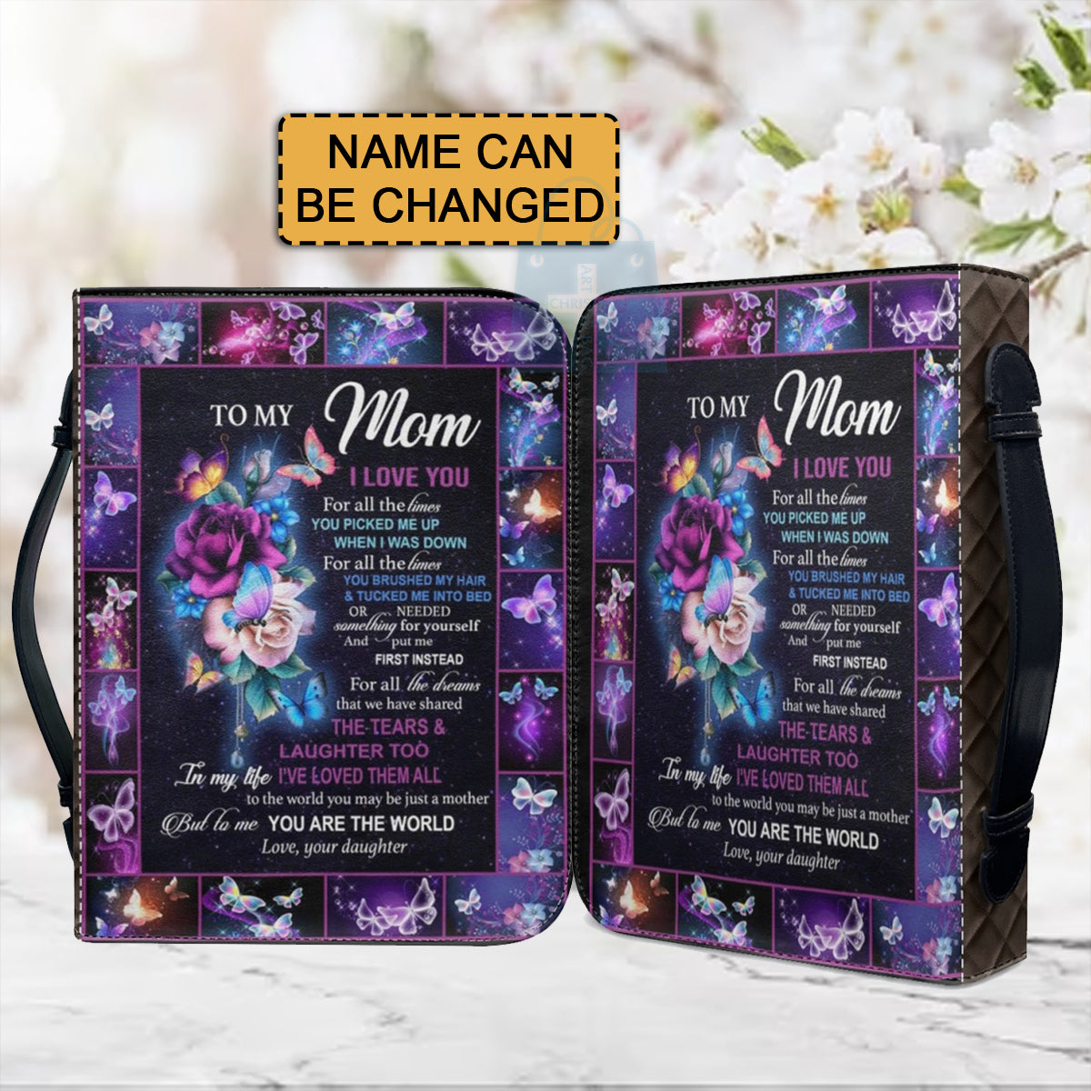 Personalized To My Mom Butterfly Bible Cover