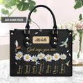 God Says You Are Hummingbird Leather Tote Bag