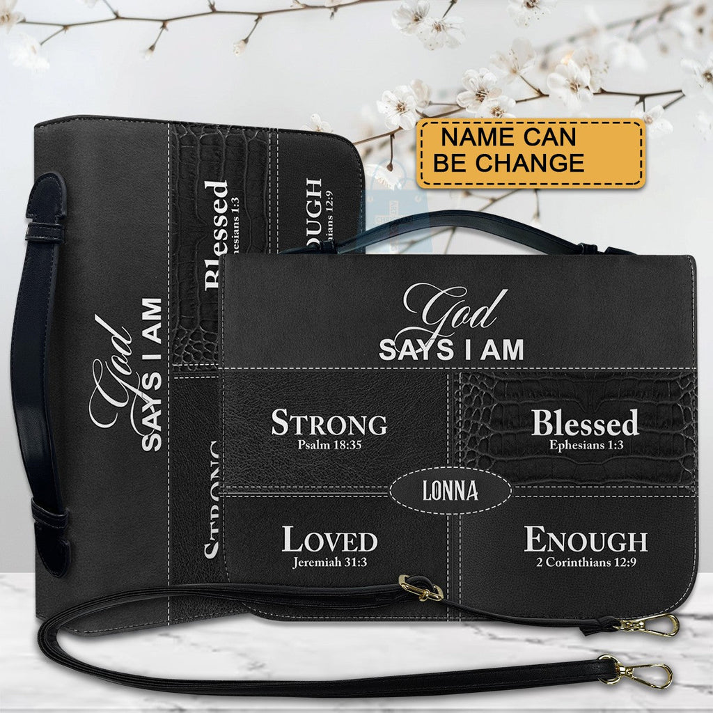 Personalized God Says I Am Bible Cover