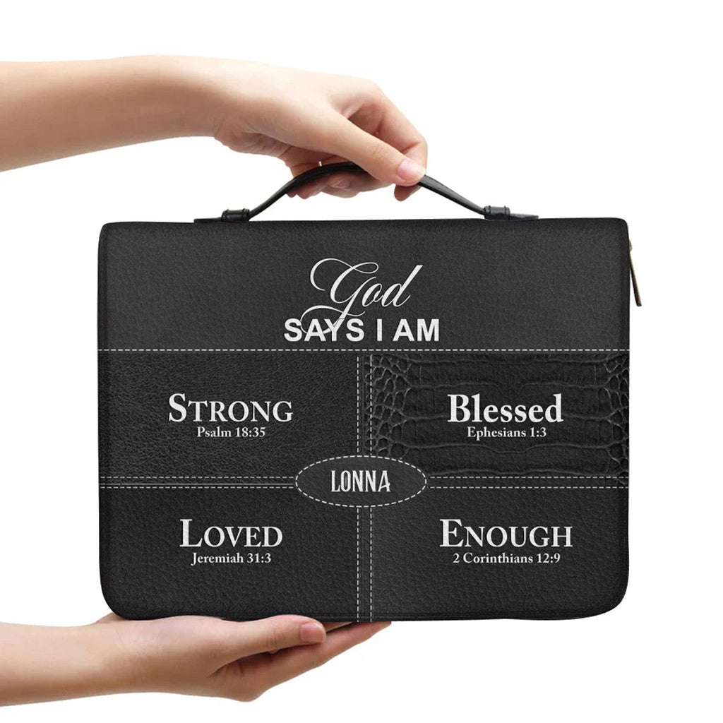 Personalized God Says I Am Bible Cover
