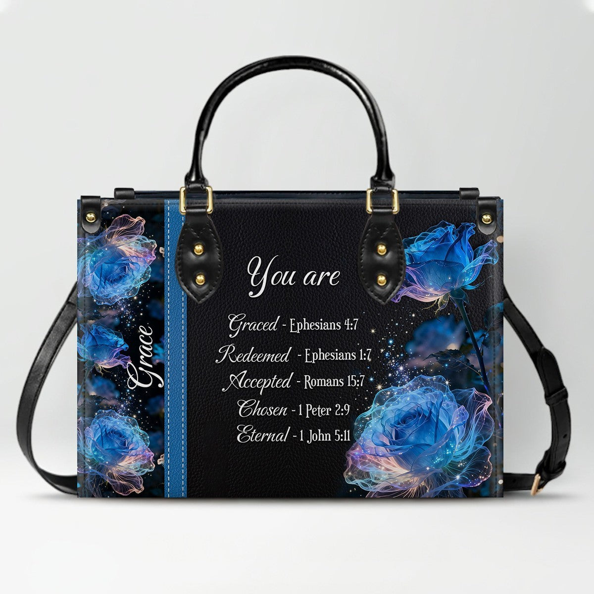 Personalized Bible Verse Leather Handbag