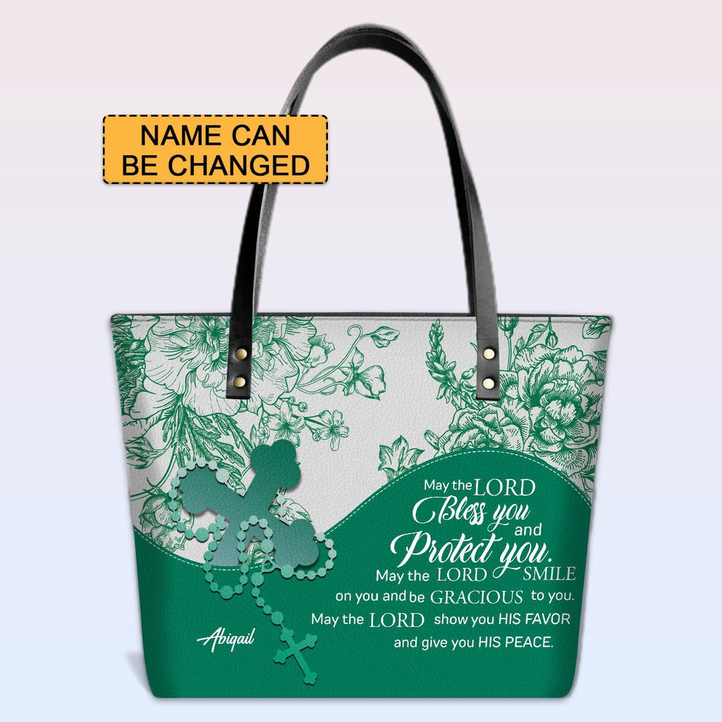 Personalized Christian Leather Tote Bag