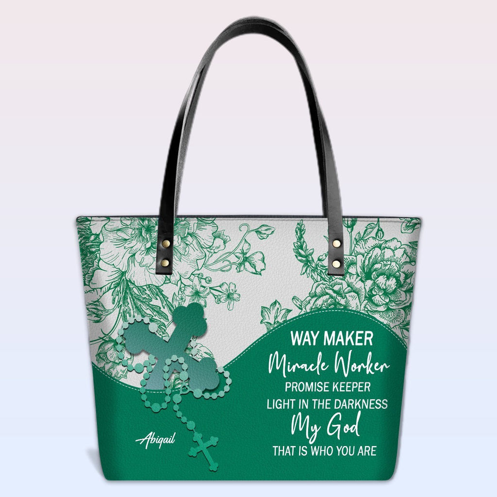 Personalized Christian Leather Tote Bag